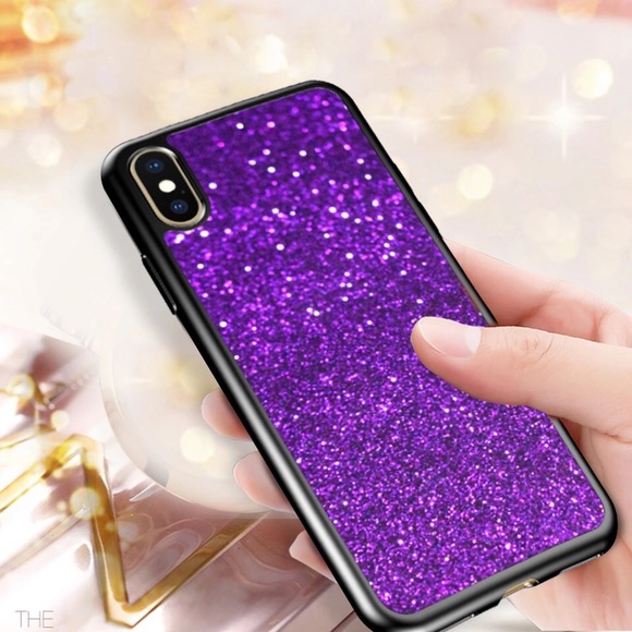 Iphone X purple glitter case - Picture 2 of 4